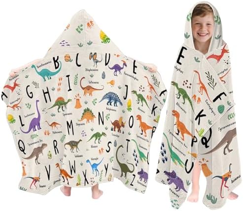 Dinosaur Hooded Beach Towel for Kids 30x50