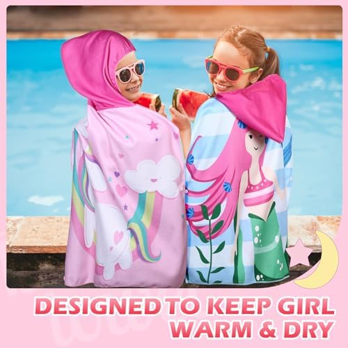 Oudain 6 Pcs Hooded Bath Towels for Kids 1