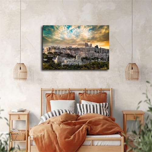 Greece Athens Ancient City Landscape Framed Poster Canvas Wall Art Print 16x24inch