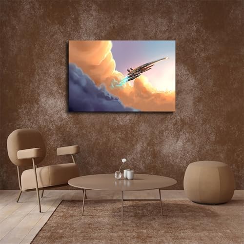 Normandy SR2-Mass Effect in The Clouds Canvas Poster