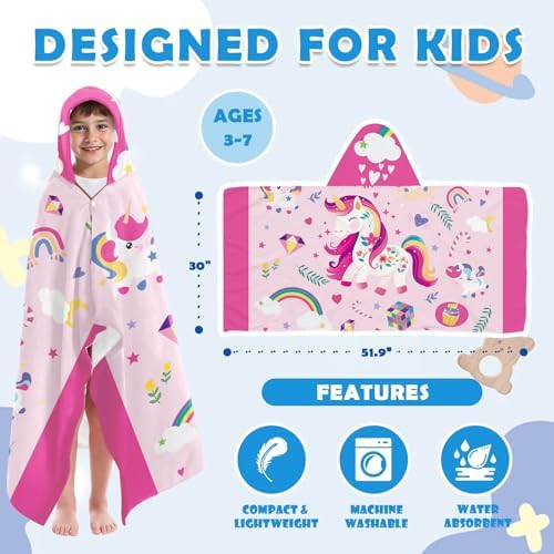 Kids Bath Towels with Hood for Girls and Boys