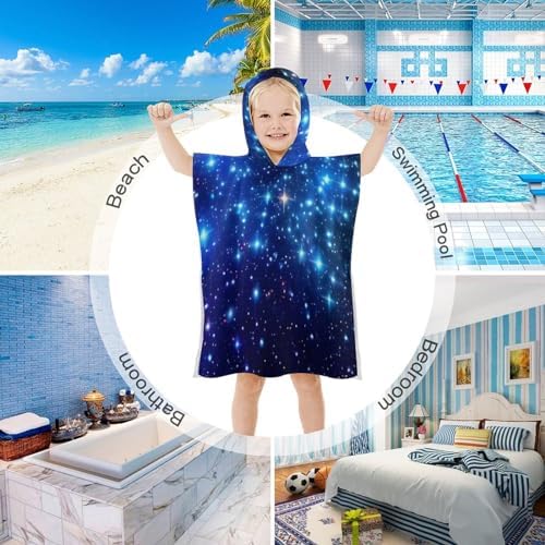 Galaxy Stars Kids Hooded Bath Towel