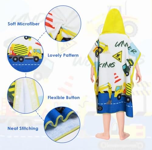Kids Beach Towels with Hood for Boys Girls