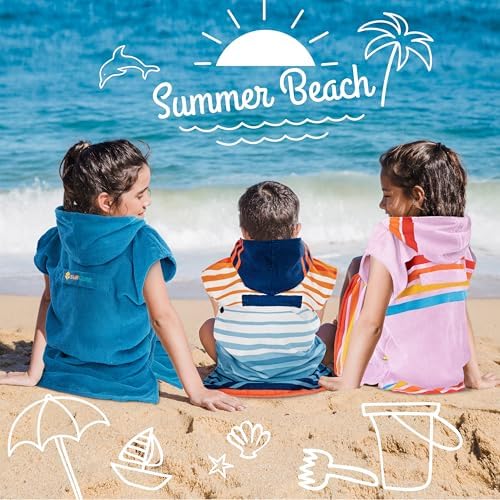 SUN CUBE Kids Hooded Surf Poncho Towel