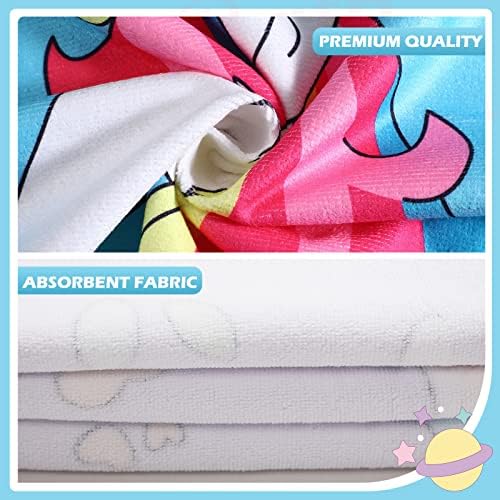Oudain 6 Pcs Hooded Bath Towels for Kids