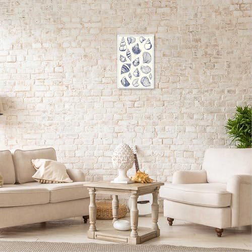 Retro Simple Shell Poster 12x16in Unframed