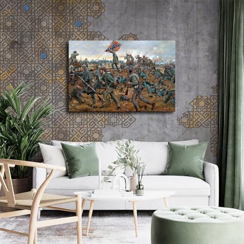Battle of Fredericksburg Confederate Civil War Poster Framed Canvas Print 24x36inch
