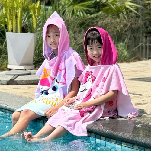 Growell Hooded Kids Beach Towel with Unicorn Design