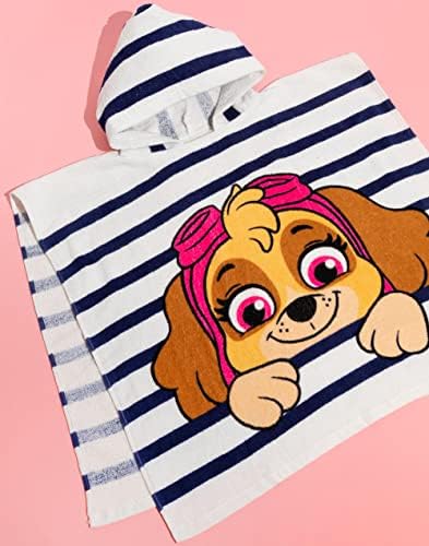 Paw Patrol Skye Towelling Poncho Girls White