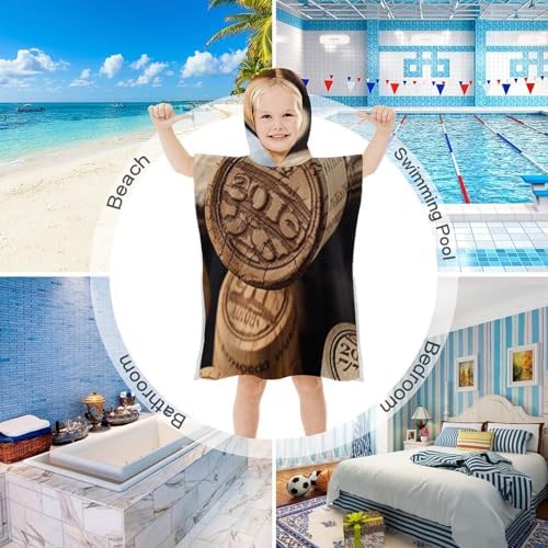 Kids Bath Towel with Wine Bottle Stopper and Hood