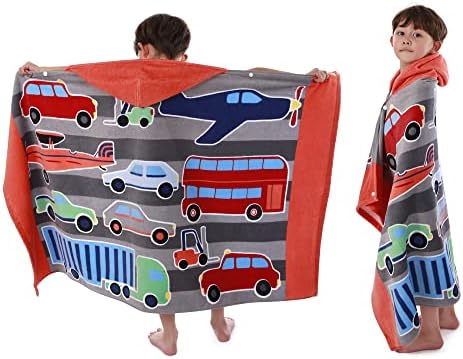 Kids Hooded Beach Towel Real Cotton Wrap for Toddlers