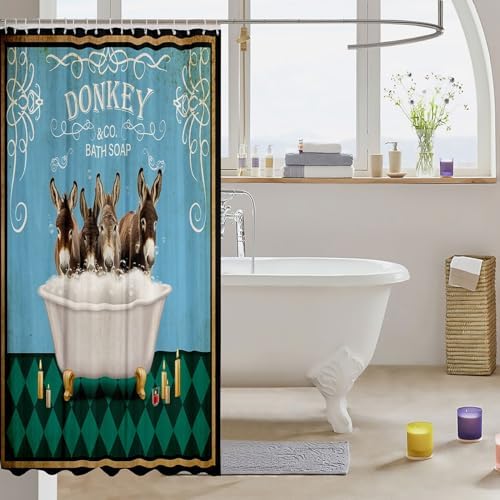 Cute Donkey Shower Curtain for Kids