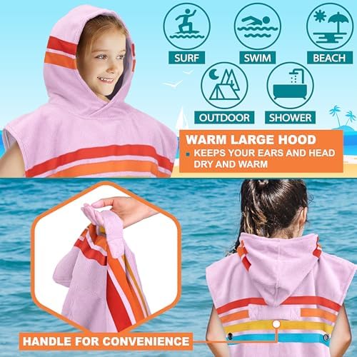 SUN CUBE Kids Hooded Surf Poncho Towel