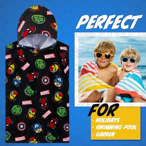Marvel Hooded Bath Towel for Kids 6-9 Years