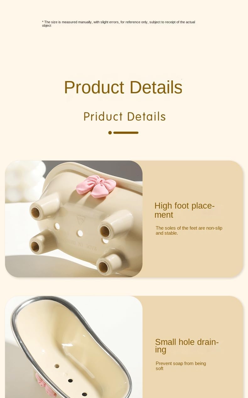 Whimsical Bathtub Shaped Soap Dish with Pink Bow