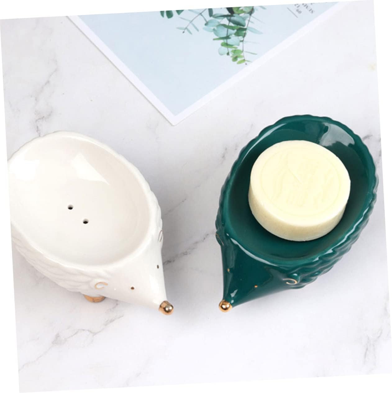 Hedgehog Shaped Ceramic Soap Holder for Bathroom