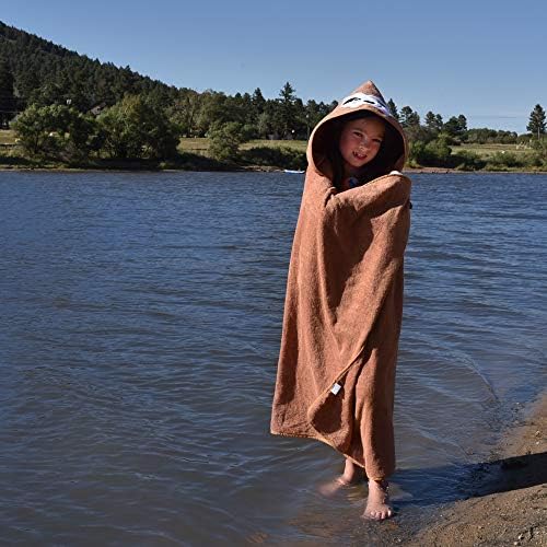 BellaDean Hooded Bath Towel for Big Kids Teens Brown