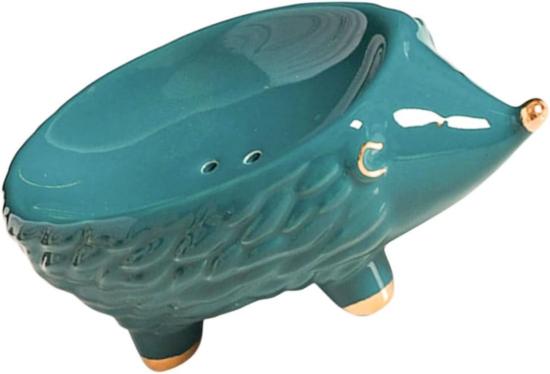 Hedgehog Shaped Ceramic Soap Holder for Bathroom