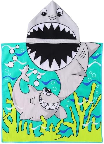 Shark Hooded Bath Towel for Kids 2-4 Years