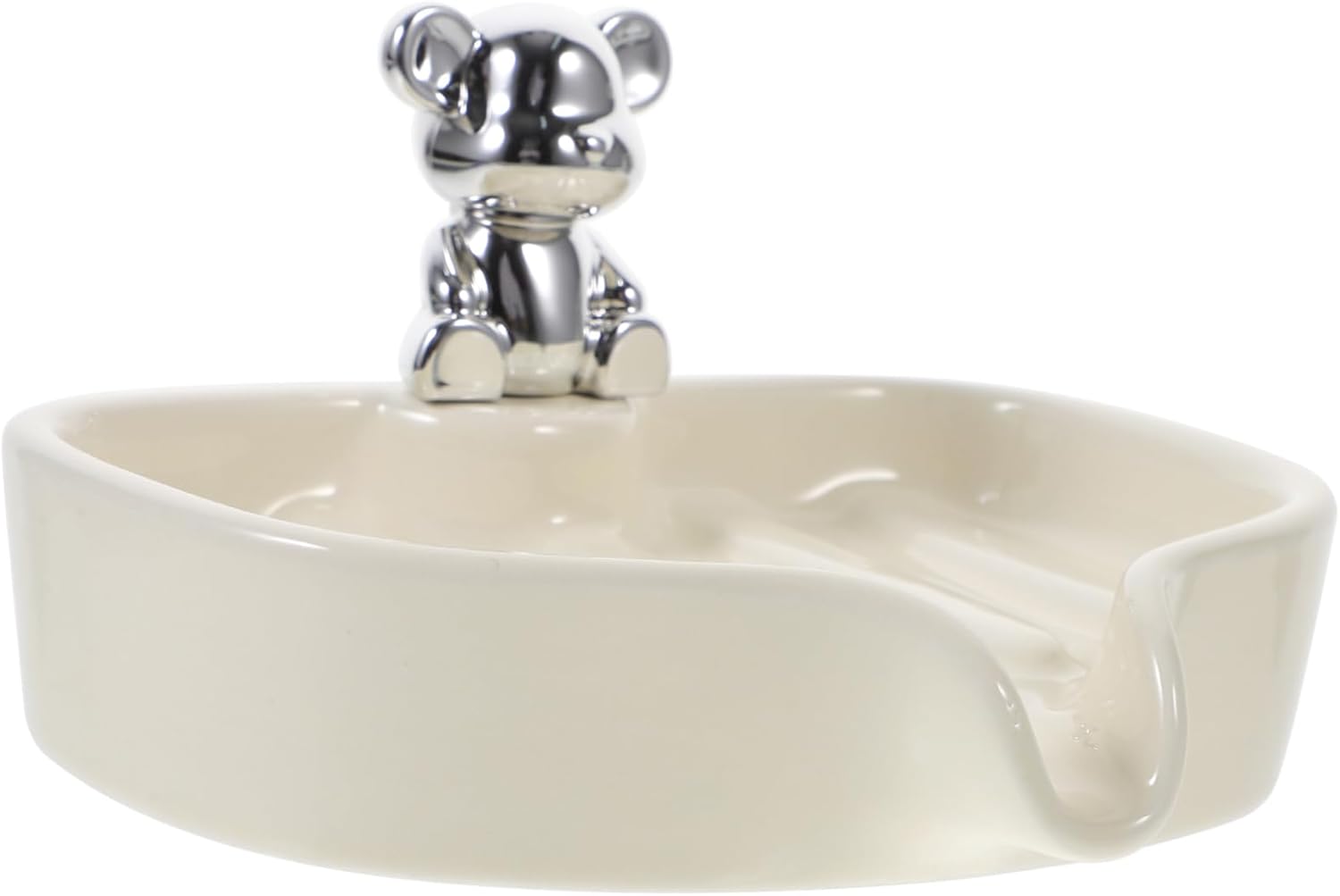 Bear Soap Holder Ceramic Draining Tray for Bathroom