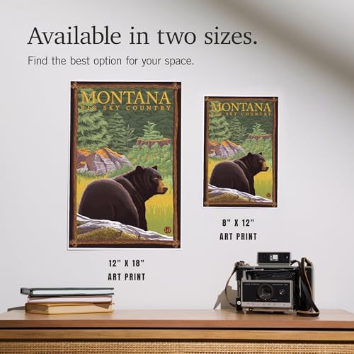 Lantern Press 8x12 Art Print of Montana Bear in Forest