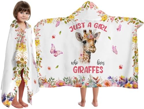 Giraffe Hooded Bath Towels for Girls