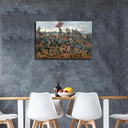 Battle of Fredericksburg Confederate Civil War Poster Framed Canvas Print 24x36inch