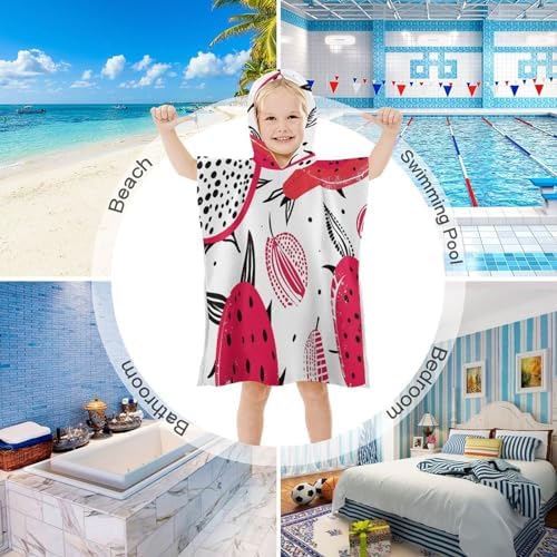 YTDRZ Dragon Fruit Pattern Kids Hooded Towel