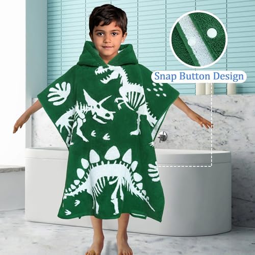VOOVA MOVAS Dinosaur Hooded Towel for Kids 4-8 Years