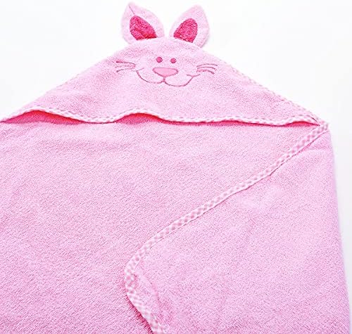 Lillian Vernon Pink Bunny Hooded Towel for Baby - 100 Cotton