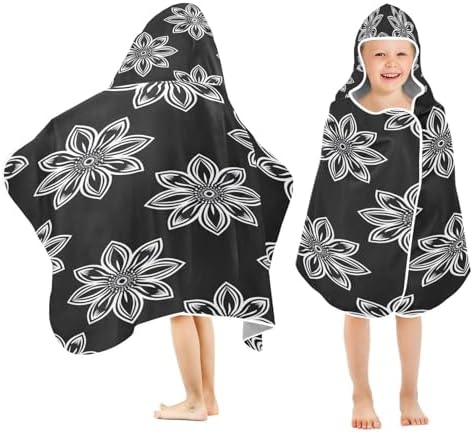 Msyxl Simple Flower Pattern Hooded Kids Bath Towel