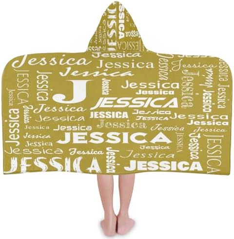 Custom Kids Hooded Beach Towel with Initials Brown