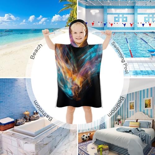 Bright Heart Shape Kids Hooded Towel for Boys Girls