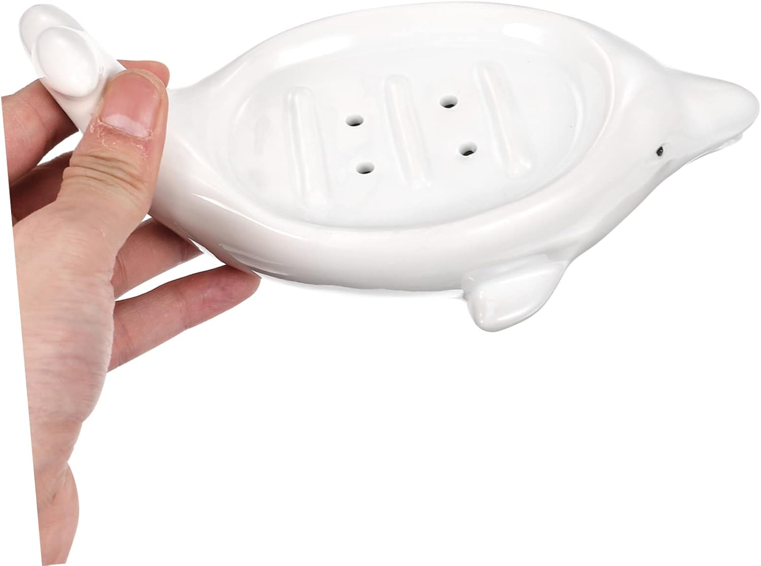 Ciieeo Ceramic Dolphin Soap Dish for Kids