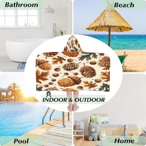Pine Cone Border Kids Bath Towel 24x50 Inch