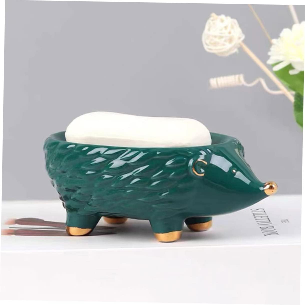 Cabilock Cartoon Ceramic Soap Holder with Drainage