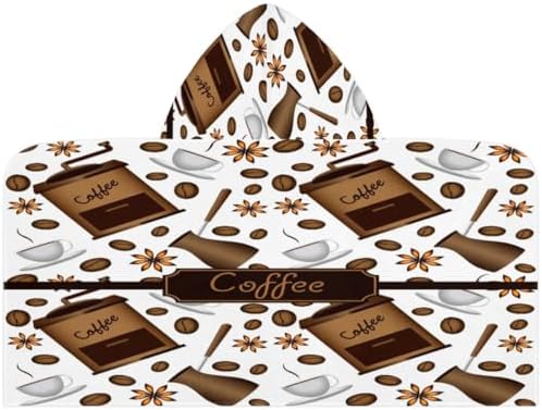 Lakiniss Classic Coffee Themed Kids Bath Towel 24x50 Inch