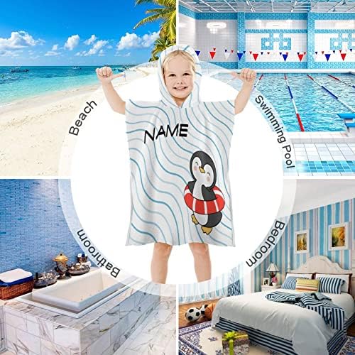 Custom Hooded Towel for Toddlers - Penguin Design