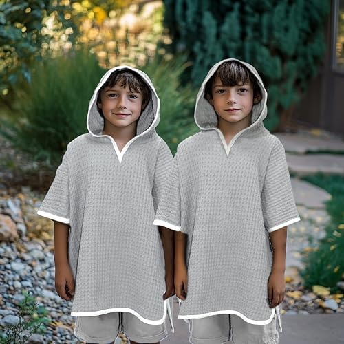 Original Kids Hooded Towel Poncho - Grey