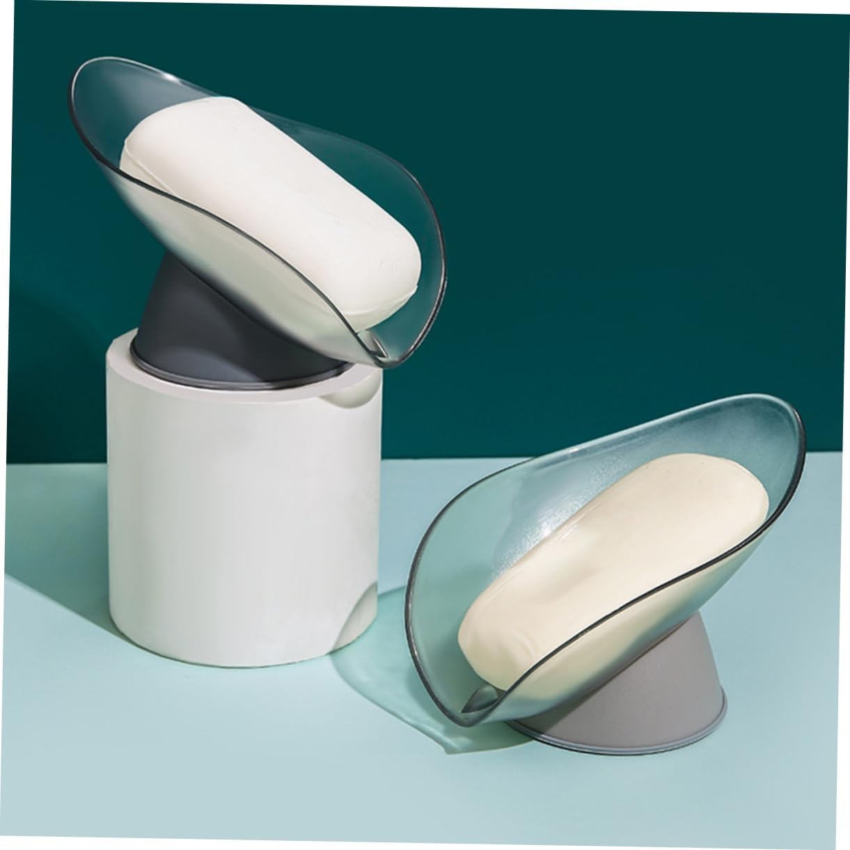 GLEAVI Leaf Shape Soap Holder 2Pcs Creative Storage Container for Bathroom