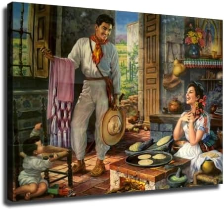 Mexican Folk Art HD Wall Art Poster 12x16 Inch Canvas Print