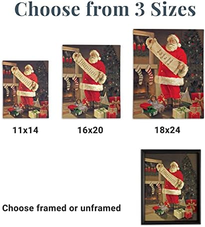 Personalized Santas List Canvas Family Christmas Decor