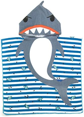 Juice Box Kids Hooded Poncho Terry Towel Shark One Size