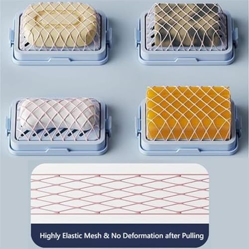 Highly Elastic Mesh Foaming Soap Box Durable and Flexible Non-slip Design Pink