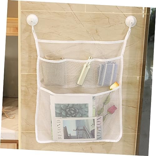 Strong Suction Cup Hooks Bathtub Storage Mesh Net Organizer Set