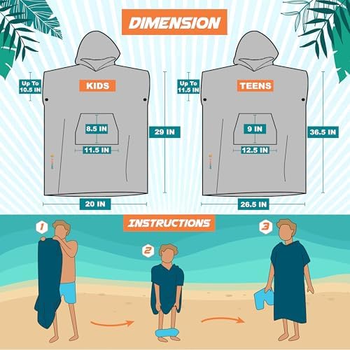 SUN CUBE Kids Hooded Microfiber Swim Towel