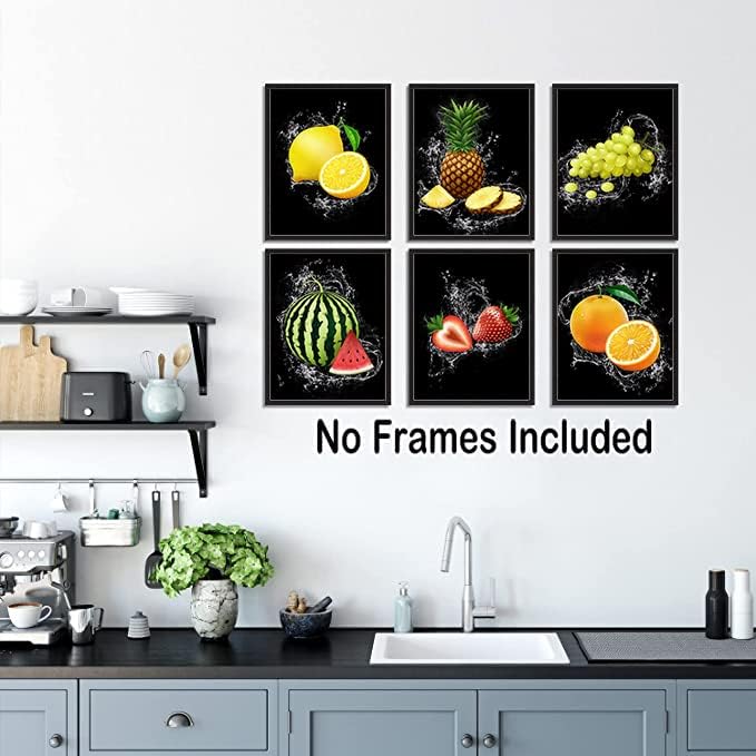 Modern Fruit Wall Art Decor Set of 6