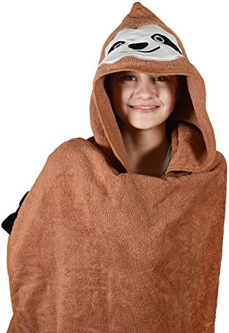 BellaDean Hooded Bath Towel for Big Kids Teens Brown