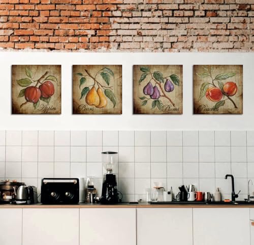 NLKTIYC Fruit Wall Art Set 4 Panels Canvas Print