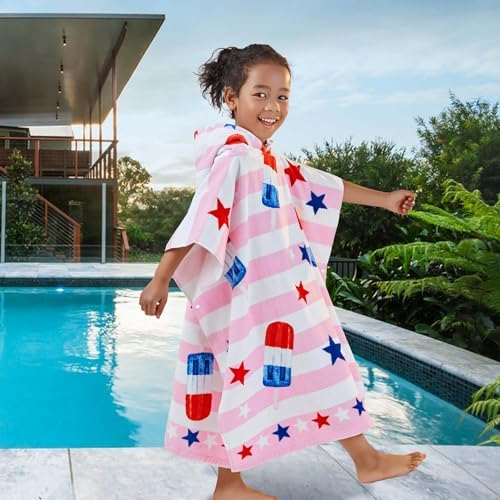 VOOVA MOVAS Kids Beach Towels with Hood for 4-8 Years